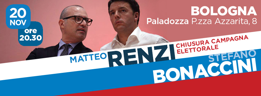 Renzi e Bonaccini a Bologna, pullman da Forlì