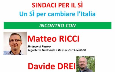 Referendum: in campo i sindaci per il Sì. Incontro con Ricci e Drei