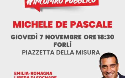 Elezioni regionali: Michele de Pascale a Forlì giovedì 7 novembre